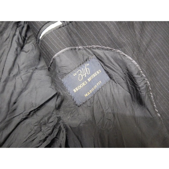 Brooks Brothers 346 Blazer Jacket 46L Navy Blue Single Breasted 2 Button Wool - Picture 3 of 16